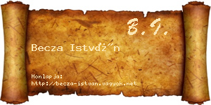 Becza István névjegykártya